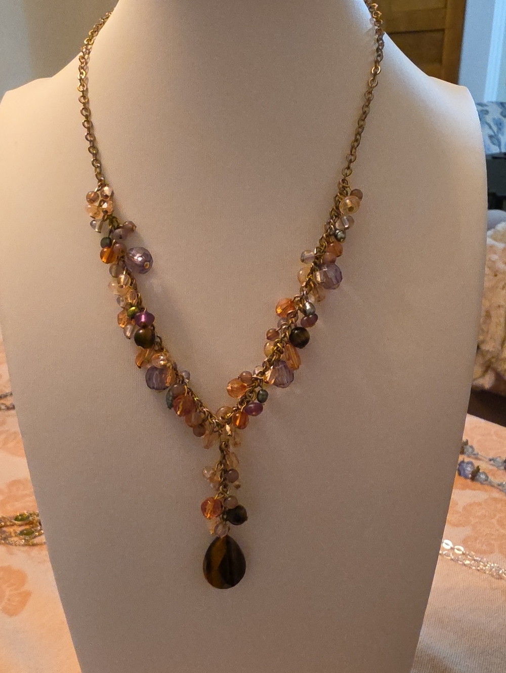 Delicate Multi-Color Beaded Y-Style Necklace